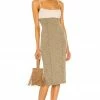 Song Of Style Gillian Midi Dress In Ivory & Green -Song Of Style Outlet Store SOSR WD143 V1