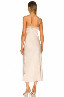 Song Of Style Willma Midi Dress In Oyster Gold -Song Of Style Outlet Store SOSR WD178 V3