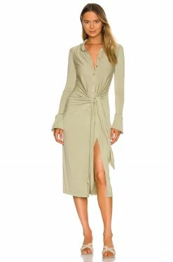 Song Of Style Espen Midi Dress In Sage Green