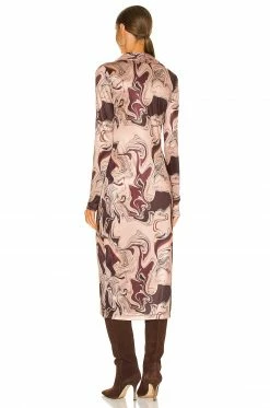 Song Of Style Rommie Midi Dress In Brown Marble -Song Of Style Outlet Store SOSR WD180 V3