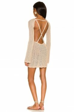 Song Of Style Caden Low Back Mini Dress In Oatmeal -Song Of Style Outlet Store SOSR WD185 V4