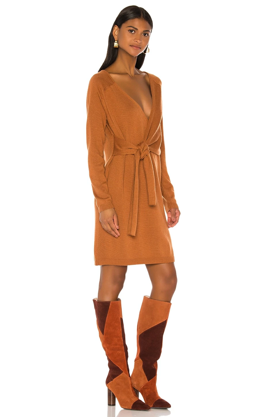 Song Of Style Sammy Wrap Dress In Tan 4 Song Of Style Sammy Wrap Dress In Tan - Image 2