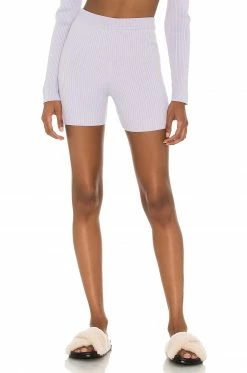 Song Of Style Lila Knit Biker Shorts In Lavender
