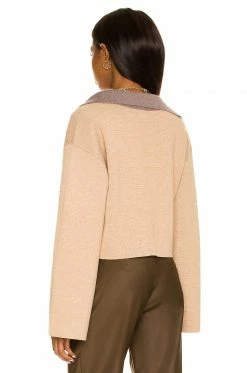 Song Of Style Rayan Polo Pullover In Camel & Brown -Song Of Style Outlet Store SOSR WK64 V3