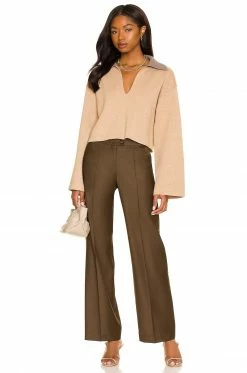 Song Of Style Rayan Polo Pullover In Camel & Brown -Song Of Style Outlet Store SOSR WK64 V4