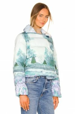Song Of Style Ezi Puffer Jacket In Blue Landscape -Song Of Style Outlet Store SOSR WO52 V3