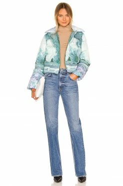 Song Of Style Ezi Puffer Jacket In Blue Landscape -Song Of Style Outlet Store SOSR WO52 V5