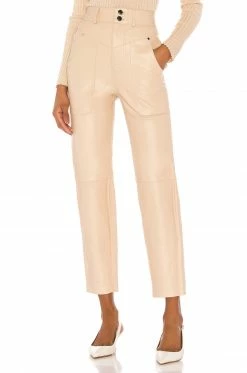 Song Of Style Seana Leather Pant In Khaki