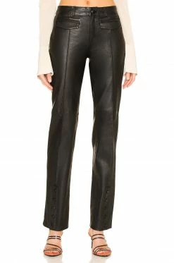 Song Of Style Kelsey Leather Pant In Black