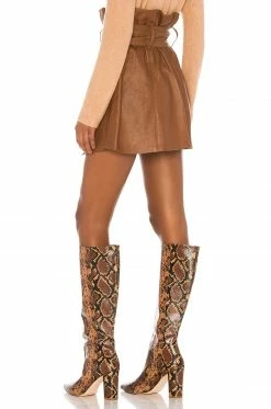 Song Of Style Brandy Leather Skirt In Brown -Song Of Style Outlet Store SOSR WQ22 V3