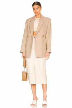 Song Of Style Marie Leather Midi Skirt In Cream -Song Of Style Outlet Store SOSR WQ47 V4