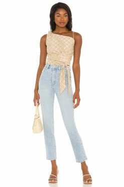 Song Of Style Mira Crop Top In Yellow Plaid -Song Of Style Outlet Store SOSR WS142 V4