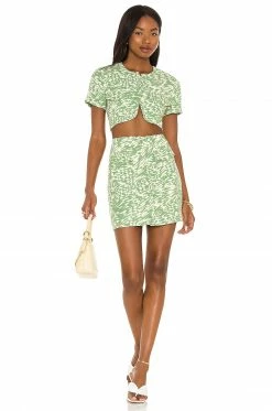 Song Of Style Gala Top In Green & Ivory -Song Of Style Outlet Store SOSR WS156 V4