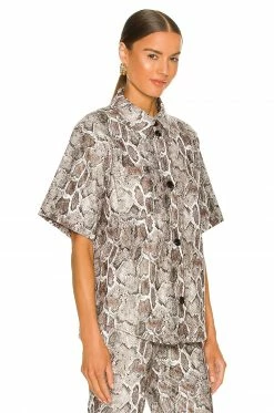 Song Of Style Rove Top In Gray Snake -Song Of Style Outlet Store SOSR WS164 V3