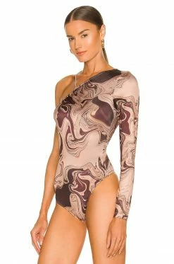 Song Of Style Etney Bodysuit In Brown Marble -Song Of Style Outlet Store SOSR WS172 V4